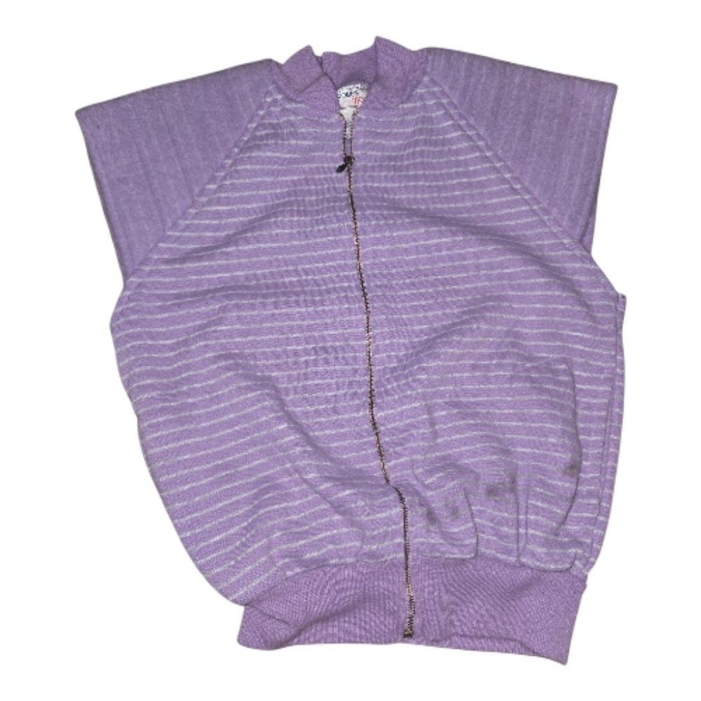 Vintage Jacques Moret Lavender Zip-Up Sleeveless  Sweater Size M